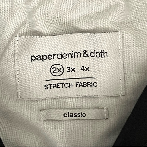 PaperDenim & Cloth Classic Black Short Sleeve Button Up Collared Shirt, 2X - Picture 6 of 10